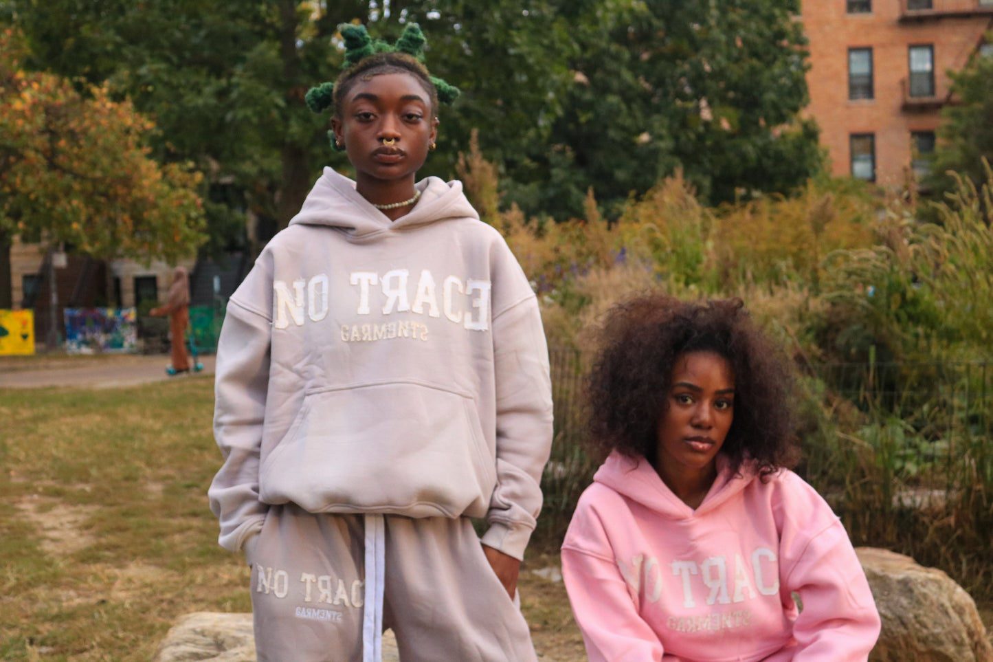 No Trace Distress Grey Hoodie