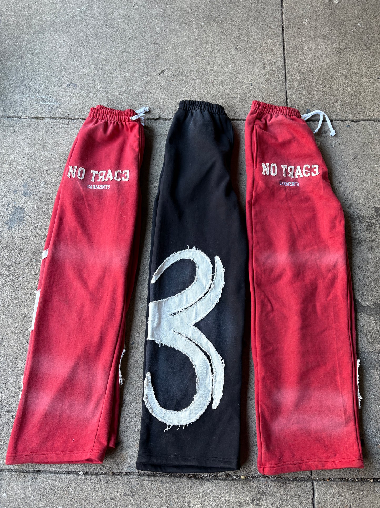 No Trace Distress Sweatpants Red